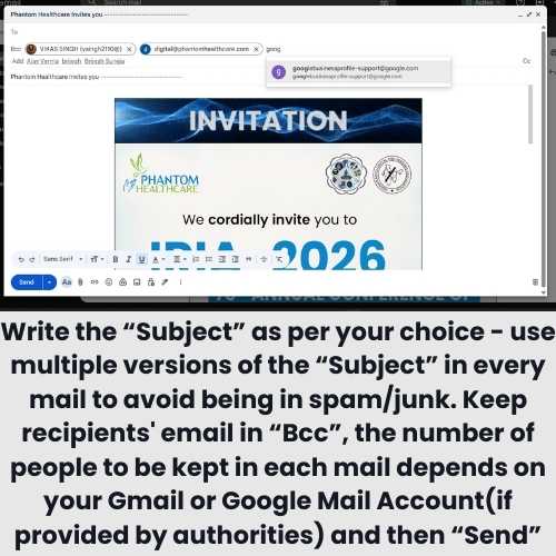 Write the Subject as per your choice - use multiple versions to avoid spam